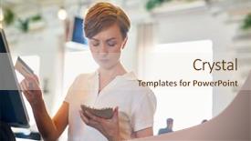  Presentation with restaurant waiter - Presentation theme consisting of orders of visitors in computer background and a  colored foreground