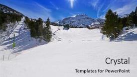  Presentation with ski - Beautiful slide set featuring ordino arcalis ski resort sector backdrop and a  colored foreground