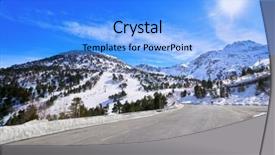  Presentation with social sector water and sanitatin - Presentation theme featuring ordino arcalis ski resort sector background and a  colored foreground