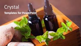  Presentation with essential oil - Audience pleasing presentation design consisting of oregano-essential-oil-and-fresh backdrop and a violet colored foreground