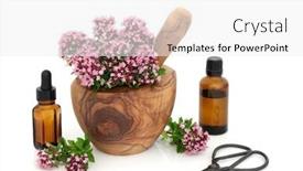  Presentation with oregano - PPT layouts with oregano-herb-flowers-leaves background and a white colored foreground