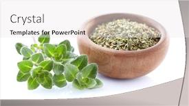 Presentation with oregano - PPT theme featuring oregano-plant-on-white-background background and a white colored foreground