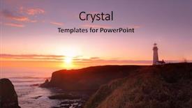  Presentation with lighthouse - Theme enhanced with oregon - yaquina head lighthouse and pacific background and a coral colored foreground