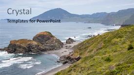  Presentation with ocean waves - Slide deck consisting of oregon-coast-miles-of-white background and a light blue colored foreground