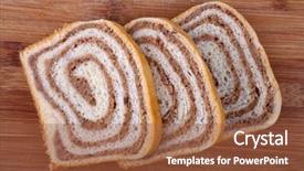  Presentation with chinese pastry or mooncake filled - Presentation design featuring orehnjaca - croatian walnut strudel orehnjaca background and a red colored foreground