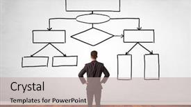  Presentation with organizational chart - Slide set enhanced with orgainizational - salesman in doubt looking background and a mint green colored foreground