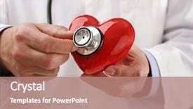  Presentation with diagnosis - Beautiful presentation featuring organ donation - doctor or cardiologist holding heart backdrop and a coral colored foreground