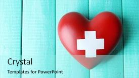  Presentation with donation - Slides consisting of organ donation - red heart with cross sign background and a arctic colored foreground