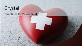  Presentation with donation - Slides with organ donation - red heart with cross sign background and a sky blue colored foreground