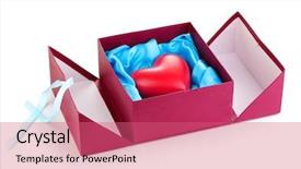  Presentation with box - Presentation design with organ donor - heart in box isolated background and a coral colored foreground