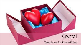  Presentation with hearts - Slides having organ donor - hearts in box isolated background and a coral colored foreground