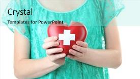  Presentation with cross - Audience pleasing PPT layouts consisting of organ donor - red heart with cross sign backdrop and a  colored foreground