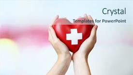  Presentation with light sign - Cool new presentation with organ donor - red heart with cross sign backdrop and a sky blue colored foreground