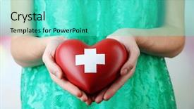  Presentation with light sign - Colorful theme enhanced with organ donor - red heart with cross sign backdrop and a cyan colored foreground