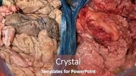  Presentation with butcher - Theme enhanced with organ-meats-in-a-plastic background and a red colored foreground