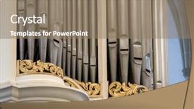  Presentation with pipe - Slide deck with organ pipes background and a coral colored foreground