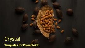  Presentation with dried food - Presentation design with organic-almond-seeds-placed background and a wine colored foreground