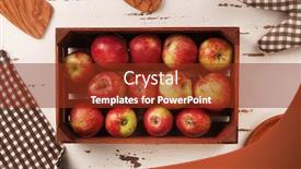 Presentation with organic cooking - PPT theme with organic apples on background white wooden lovely classic cooking concept background and a tawny brown colored foreground