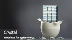  Presentation with broken egg - Presentation design with organic architecture - broken egg background and a dark gray colored foreground