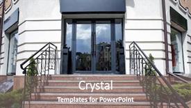  Presentation with restaurant - Presentation theme consisting of organic architecture - entrance of modern city restaurant background and a  colored foreground