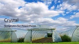  Presentation with green architecture - Beautiful slides featuring organic architecture - green self-sufficiency - polythene tunnel backdrop and a light blue colored foreground