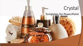  Presentation with beauty cosmetic - PPT layouts with organic beauty care - composition of cosmetic bottles soap background and a white colored foreground