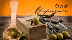  Presentation with olive oil - Presentation theme featuring organic beauty care - handmade olive oil soap background and a gold colored foreground