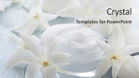  Presentation with cosmetics natural - Colorful slide deck enhanced with organic beauty care - natural cosmetics fresh as spring backdrop and a  colored foreground