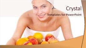  Presentation with facial - Presentation theme consisting of organic beauty care - natural homemade fruit facial masks background and a lemonade colored foreground