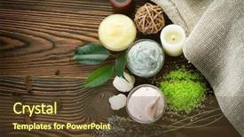  Presentation with beauty cosmetics - PPT theme with organic beauty care - natural spa cosmetics background and a tawny brown colored foreground