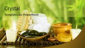  Presentation with spa - PPT layouts with organic beauty care - spa setting background and a yellow colored foreground
