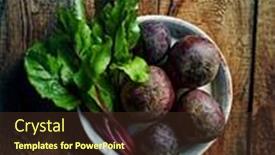  Presentation with organic - Theme consisting of organic-beetroots-with-leaves background and a tawny brown colored foreground