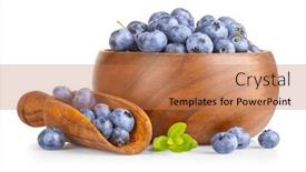 Presentation with green-life - Theme featuring organic-blueberry-in-natural-wooden background and a coral colored foreground