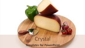  Presentation with farm food - Amazing presentation theme having organic-cheese-healthy-gourment-food backdrop and a coral colored foreground