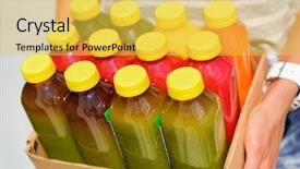  Presentation with nutrients - Slide set enhanced with organic cold-pressed raw vegetable background and a yellow colored foreground