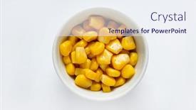  Presentation with corn - Slide deck having organic-corn-in-the-white background and a sky blue colored foreground