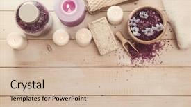  Presentation with treatment - Slide set enhanced with organic cosmestics - composition of spa treatment background and a soft green colored foreground