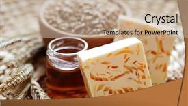  Presentation with natural soap - Slide deck consisting of organic cosmestics - natural bar of soap background and a  colored foreground