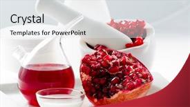  Presentation with alternative medicine - Audience pleasing presentation consisting of organic cosmetics - pomegranate alternative medicine backdrop and a sky blue colored foreground