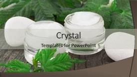  Presentation with organic cosmetics - PPT layouts with essential oil jar soft - organic cosmetics facial cream fresh background and a light gray colored foreground