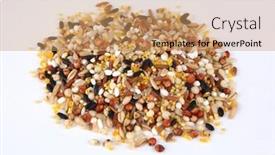  Presentation with organic rice - Presentation theme enhanced with organic-dry-multi-grain-rice background and a coral colored foreground