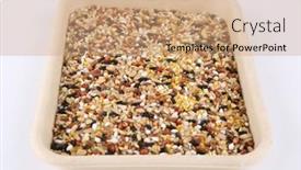  Presentation with organic rice - Presentation design with organic-dry-multi-grain-rice background and a coral colored foreground