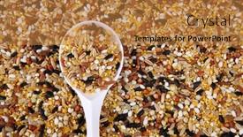  Presentation with organic rice - PPT theme enhanced with organic-dry-multi-grain-rice background and a gold colored foreground