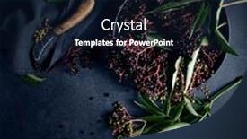  Presentation with black ceramic - Theme with organic-elderberry-fruits background and a  colored foreground