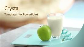  Presentation with milk bottle and milk glass - Amazing presentation theme having organic electronics - glass of milk apple measuring backdrop and a lemonade colored foreground