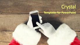  Presentation with potter hands making in clay - PPT layouts with organic electronics - santa claus hands with cellphone background and a violet colored foreground