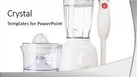  Presentation with electronics white - PPT theme consisting of organic electronics - set of kitchen appliances isolated background and a white colored foreground