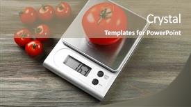  Presentation with kitchen - Amazing PPT layouts having organic electronics - tomatoes with digital kitchen scales backdrop and a coral colored foreground
