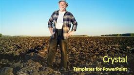  Presentation with fertilizer organic - Cool new presentation with organic fertilizer - elderly farmer standing backdrop and a tawny brown colored foreground