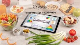  Presentation with healthy nutrition - Audience pleasing slide deck consisting of organic-food-and-tablet-pc backdrop and a lemonade colored foreground